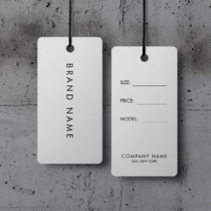Simple White Clothing Display Price Card Hang Tag