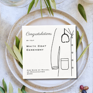Simple White Coat Ceremony Congratulations Napkin