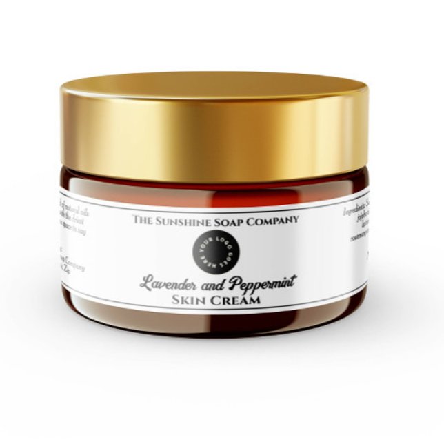 Simple White Cosmetics Jar Label w Logo 1.25 x 6.5 (Creator Uploaded)