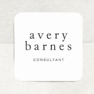Simple White Creative Professional Modern Square Sticker