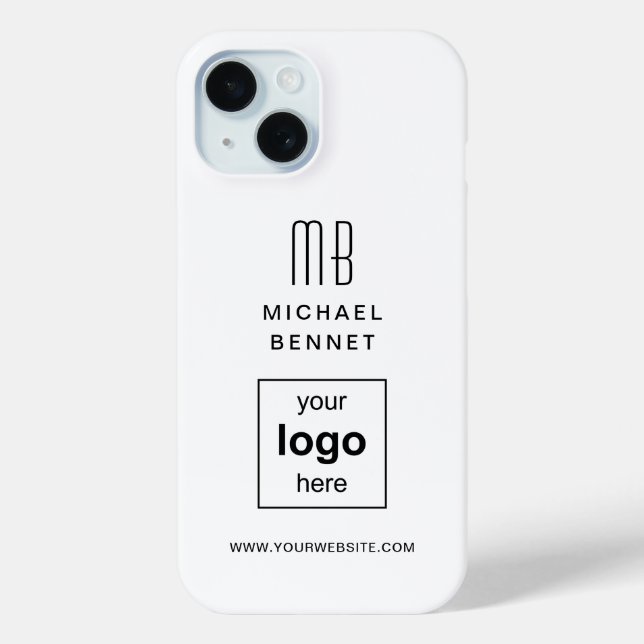 Simple White Custom Business Logo Case-Mate iPhone Case (Back)