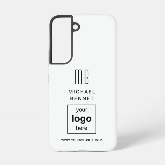 Simple White Custom Business Logo Samsung Galaxy S22 Case (Back)
