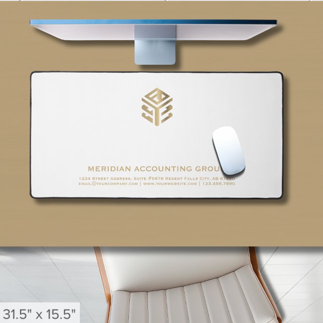 Simple White Custom Logo Desk Mat (Creator Uploaded)