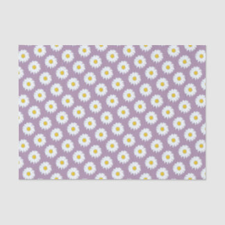 Simple White Daisy on Purple Pattern Tissue Paper