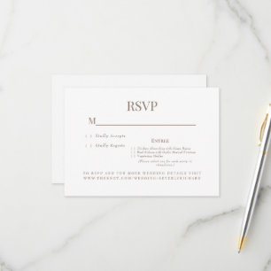  Simple White Dinner Choices Wedding RSVP Card