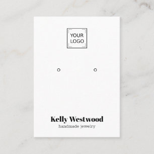 SIMPLE WHITE EARRING DISPLAY LOGO SOCIAL ICONS BUSINESS CARD