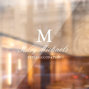 Simple White Elegant Monogram Name Title