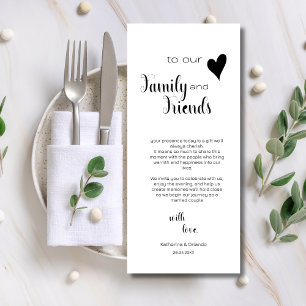 Simple White Family & Friends Place Setting Cards