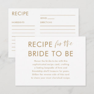 Simple White & Faux Gold Script Bridal Shower Enclosure Card
