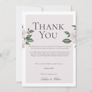 Simple White Floral Digital Thank You Card