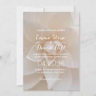 Simple White Floral Garden Wedding Party Invitation