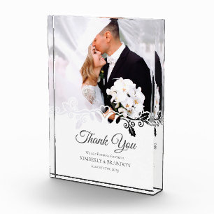 Simple white Frame Photo Wedding Thank You