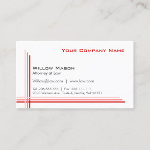 Simple White Framed, Professional Business Card