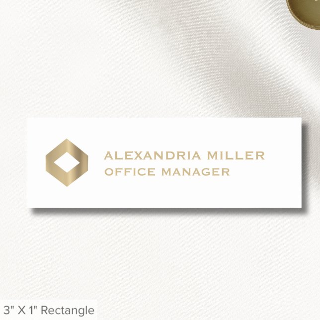 Simple White Gold Logo Name Title Tag (Creator Uploaded)