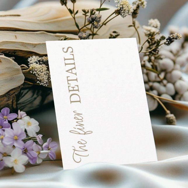 Simple White & Gold Wedding Details Enclosure Card (Creator Uploaded)