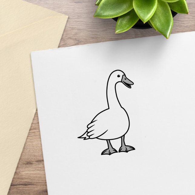 Simple White Goose Rubber Stamp (Creator Uploaded)