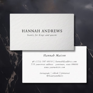 Simple White-Grey Modern Minimalist  Business Card