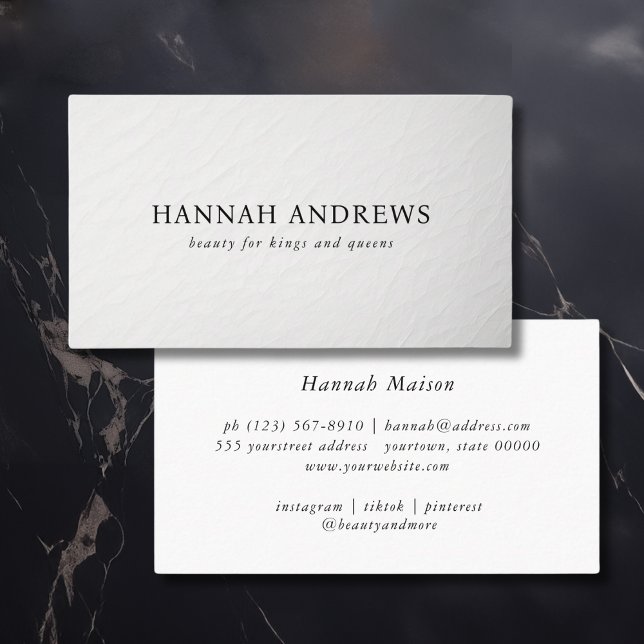 Simple White-Grey Modern Minimalist  Business Card (Simple White-Grey Modern Minimalist Business Card)