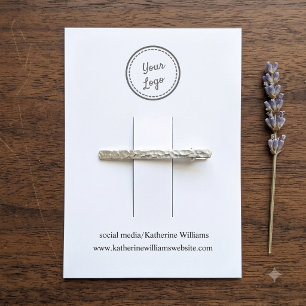 Simple White Hair Clip Display Add Your Logo Business Card