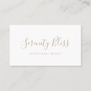 Simple White Handwritten Script Calligraphy Loyalty Card