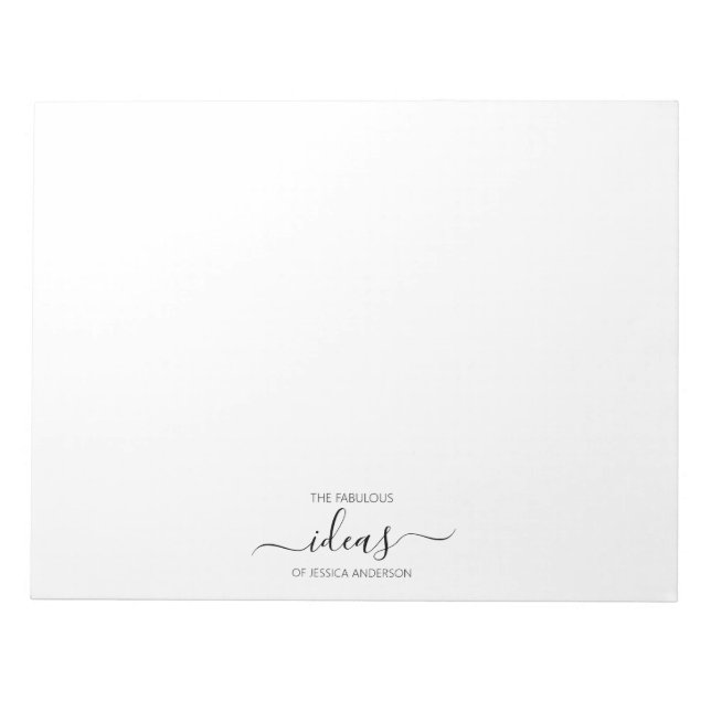 Simple white ideas name paper pad (Front)