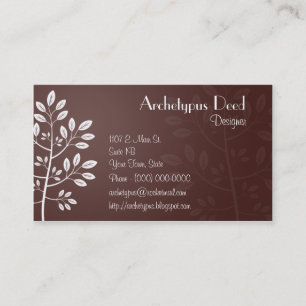 Simple White Leaves Business Card