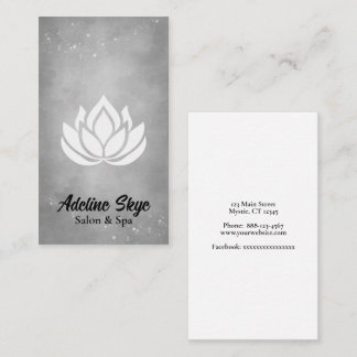 Simple white lotus flower business card