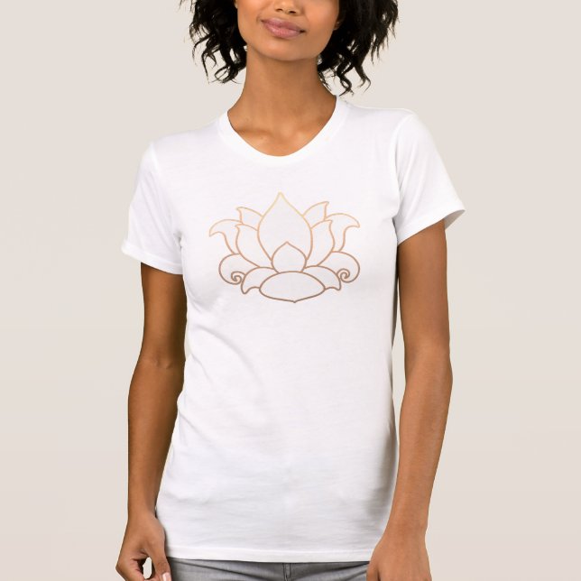 Simple White Lotus Yoga and Meditation Teacher T-Shirt (Front)
