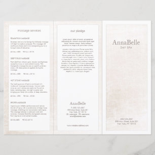 Simple White marble Salon Spa TriFold Brochure