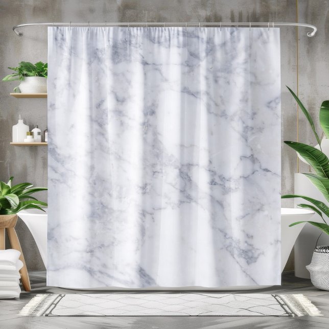 Simple White Marble Texture Shower Curtain (Creator Uploaded)