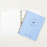 Simple White Minimalist Custom Logo Branded Blue Planner<br><div class="desc">Make a lasting impression with the Simple White Minimalist Custom Logo Branded Blue Planner. This planner allows you to promote your business in a simple and classy way while providing a practical and professional gift for your clients, customers, vendors, staff, family, and friends. Customise the planner with your logo and...</div>