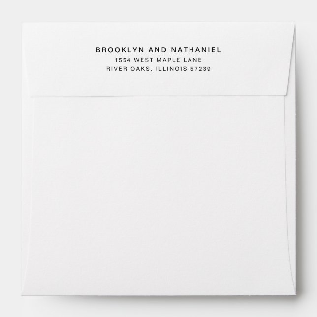 Simple White minimalist Return Address Envelope (Back (Top Flap))