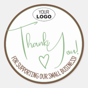 Simple White Minimalist Thank You Business Labels