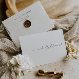 Simple White Minimalist  Wedding Envelope