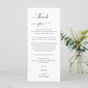 Simple White Minimalist Wedding Thank You Card