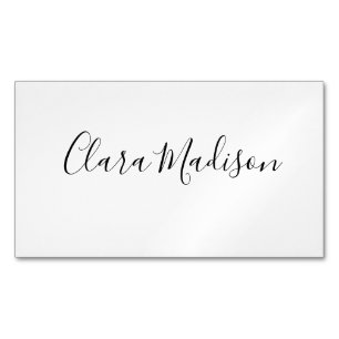 simple white modern minimalist classic professiona magnetic business card