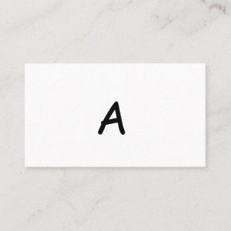 simple white modern minimalist monogram elegant business card