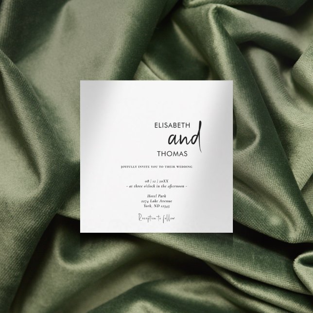 Simple white modern minimalistic wedding  invitation (Creator Uploaded)