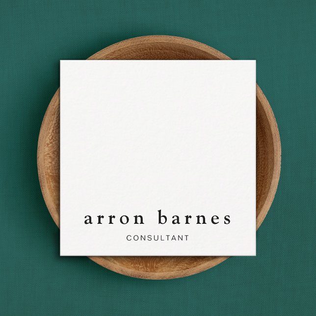Simple White Modern Professional Minimalist Square Business Card (Creator Uploaded)