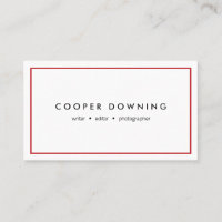 Simple White Modern Professional  with Red Border