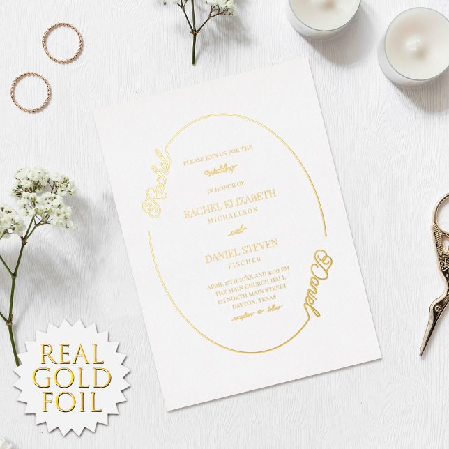 Simple White Name Oval Border Wedding Real (Creator Uploaded)