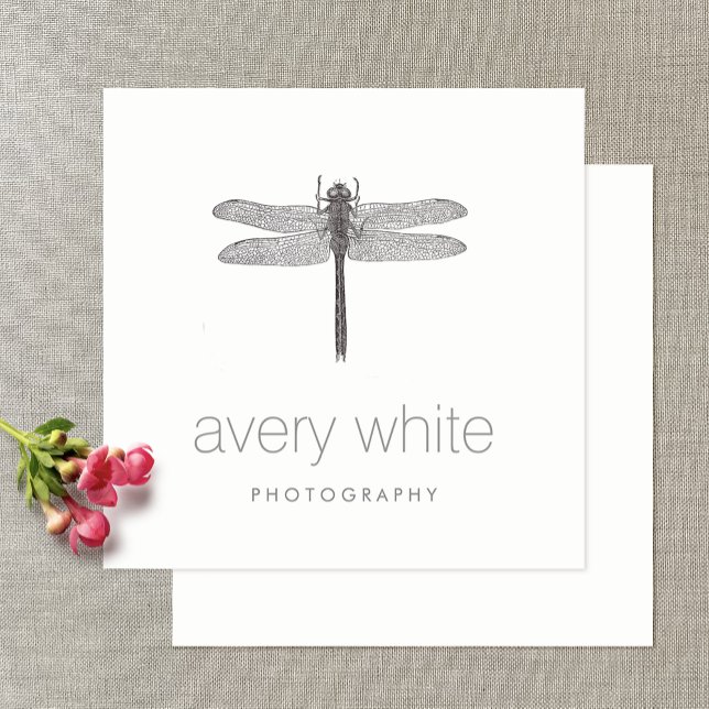 Simple White Nature Professional Photography Square Business Card (Creator Uploaded)