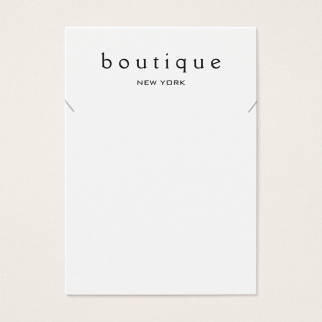 Simple White Necklace Bracelet Display Card (Front)