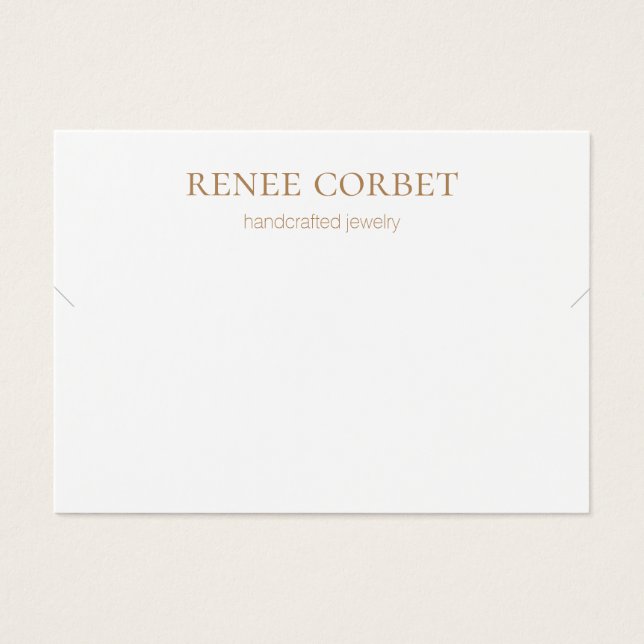 Simple White Necklace or Bracelet Display Card (Front)