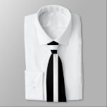 Simple White on Black Striped Tie<br><div class="desc">A simple striped design for the ones who prefer it straightforward,  no frills</div>