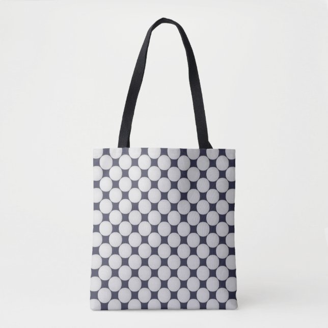 Simple White on Midnight Blue Tote Bag (Front)