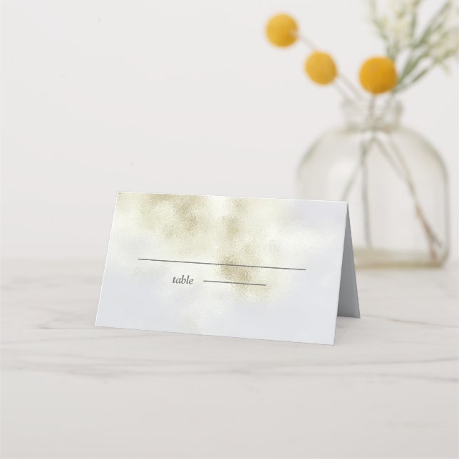 Simple White Opal Place Card (Front)