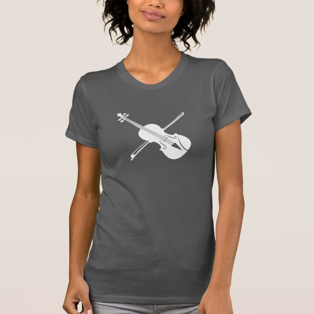 Simple white out violin fiddle t-shirt (Front)