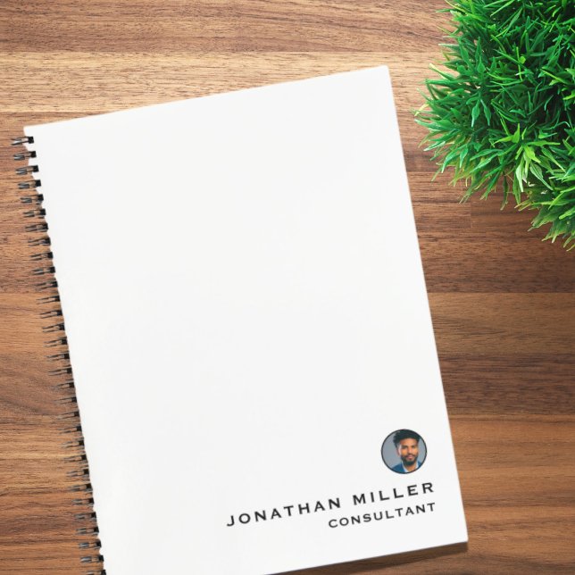 Simple White Professional Bio Photo Notebook (Creator Uploaded)