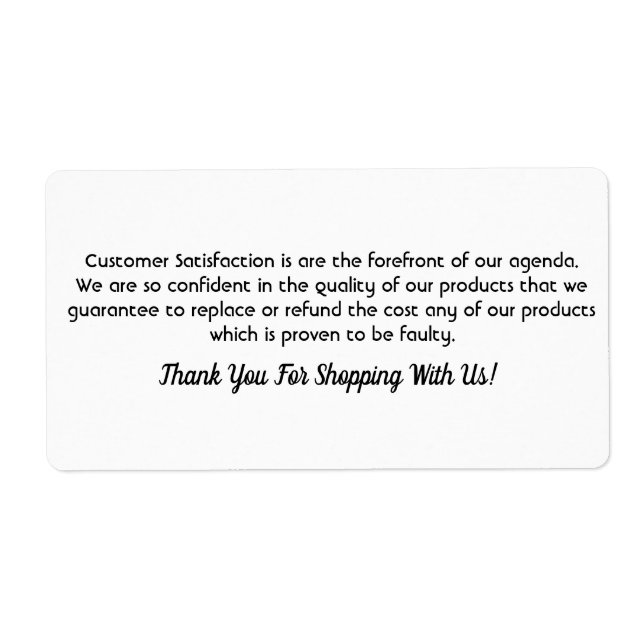 Simple White Professional Product Business Labels (Front)